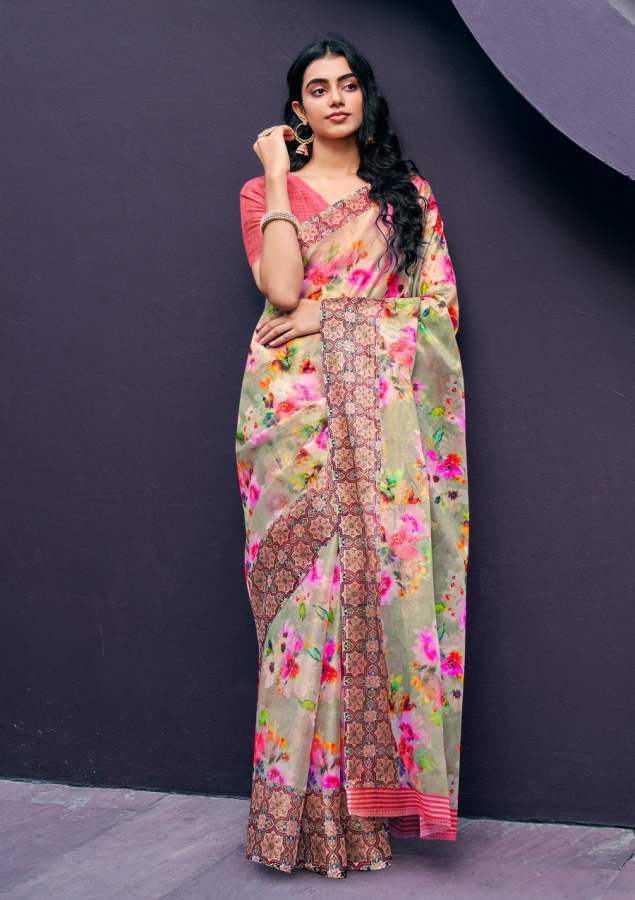 Shangrila Rosey Organza 3 Latest Ethnic Wear Digital Printed Saree Collection
